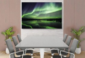 Stampa su tela – Aurora boreale verde