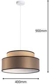 Lampadario a sospensione con filo GRACE 1xE27/60W/230V diametro 40 cm beige/marrone