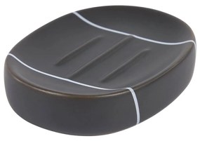 Kave Home - Portasapone Cerisa in ceramica nero con dettaglio bianco