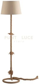 Piantana industrial rope canapa 1 luce attacco e27 38x150cm