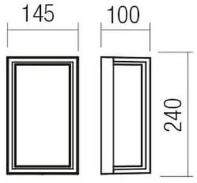 Redo 90534 - Applique a LED da esterno QUADRIS LED/12W/230V IP54 marrone