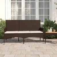 Panca da Giardino a 3 Posti con Cuscini in Polyrattan Marrone 319491