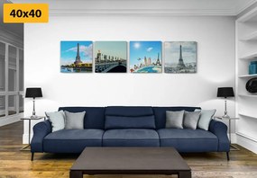 Set di quadri – Vista sulla Torre Eiffel a Parigi