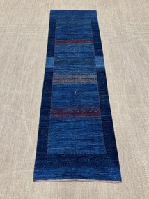 Loribaft Tappeto 280 x 90 Blu (Iran) Annodato A Mano