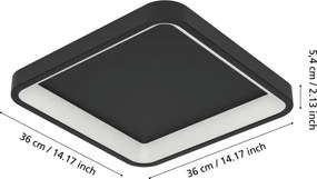 Eglo 901911 - Plafoniera LED RGBW dimmerabile LORETELLO-Z LED/20W/230V 35x35cm nero