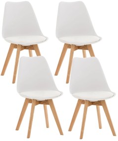 Set Di Sedie Da Pranzo Linares, Eleganza E Comfort İn 4 Pezzi / Weiß / Kunststoff