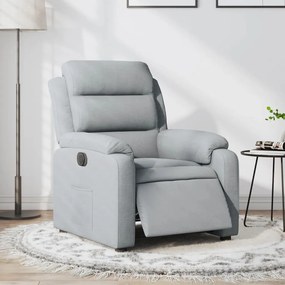 Poltrona Elettrica Reclinabile Grigio Chiaro İn Tessuto /