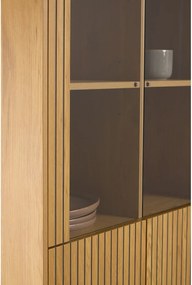 Vetrina in colore naturale con effetto rovere 80x180x40 cm Jaipur - Actona