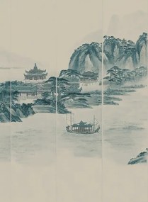 Jannelli & Volpi Wandbild Kaisui - Blue Panel 5