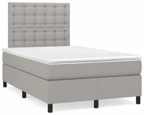 Letto A Molle Materasso E Led Grigio Chiaro 120x190 Cm Tessuto /