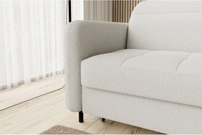 Divano angolare color crema allungabile/con contenitore (con penisola a destra/con chaise lounge) e rivestimento in bouclé Gomsi – ELTAP