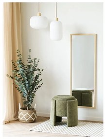 Poggiapiedi color kaki con rivestimento in ciniglia Walsdorf – House Nordic