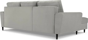 Divano angolare grigio chiaro allungabile e con contenitore (con penisola a sinistra/con chaise lounge) con rivestimento in velluto a coste Kyoto – Cosmopolitan Design