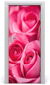 Adesivo per porta interna Rose rosa 75x205 cm