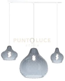 sospensione bianco 3 luci rettangolare vetri (2 x piccolo + 1 x gr...