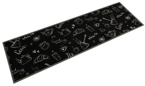 Tappeto Da Cucina Lavabile Nero Mattutino 45x150 Cm İn Velluto /