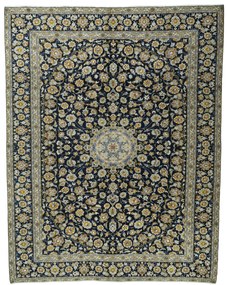 Kashan Tappeto persiano 310 x 390 Blu (Iran) Annodato A Mano