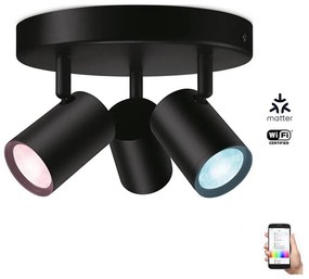 WiZ - Faretto LED RGBW Dimmerabile IMAGEO 3xGU10/4,9W/230V Wi-Fi CRI 90 nero
