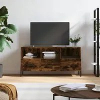 Mobile Porta TV Rovere Fumo 102x36x50 cm in Legno Multistratocod mxl 128792