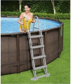 Piscina rattan con oblò rotonda ø 488x122 cm con pompa a cartucce Bestway 56725