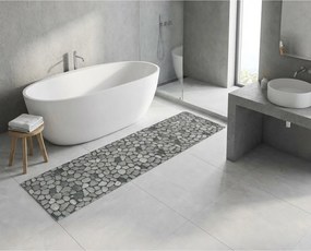 Tappetino da bagno in plastica grigio 65x200 cm Sassi - Wenko
