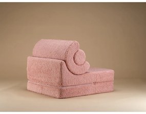 Poltrona per bambini rosa con rivestimento in bouclé Flipster – Wigiwama