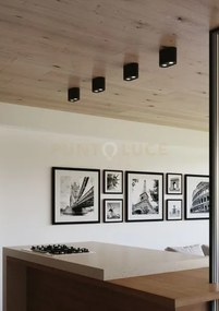 Plafoniera town nera tonda 2 luci attacco gu10 17,8x9,6x12,5cm