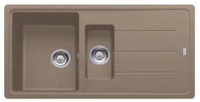 Lavello integrato 1.5 vasche con gocciolatoio laterale destro o sinistro FRANKE Boston fragranite L 50 x L 97 cm marrone