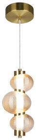 Lampada sospesa a cavo LED BOLLA LED/12W/230V Ø 16 cm oro/beige fumé