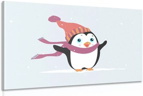 Stampa su tela – Pinguino carino con cappello