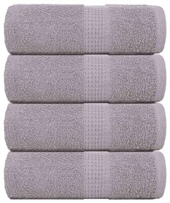 Asciugamani Ospiti 4 Pz Grigio 30x50 Cm 360 G/m² 100% Cotone /