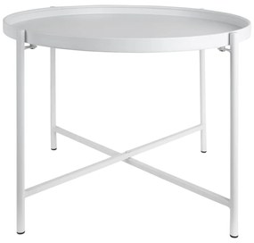 Tavolino da salotto rotondo bianco in metallo ø 50 cm Meseta – Leitmotiv