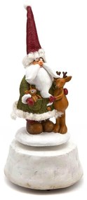 Carillon Babbo Natale con renna 21 cm