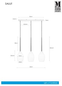 Markslöjd 106808 - Lampadario a sospensione con filo SALUTE 3xE14/40W/230V