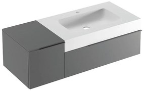 Mobile sottolavabo e lavabo Ginevra per vasca a destra grigio basalto L 120 x H 36 x P 51 cm