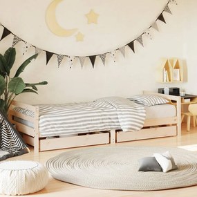 Giroletto Bambini Con Cassetti 90x200 Cm Legno Massello Di Pino /