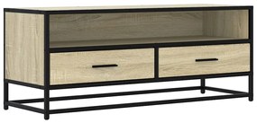 Mobile tv rovere sonoma 100x34,5x40cm legno multistrato metallo