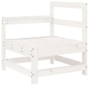 Set Salotto da Giardino 7 pz Bianco in Legno Massello di Pino