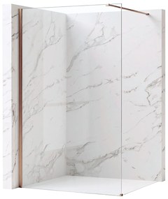 Parete doccia Rea Flexi Transparent / Brush Copper 140