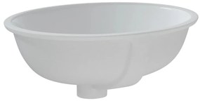 Lavandino da Bagno Bianco 43x35x19 cm Ovale in Ceramica