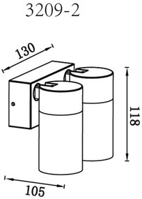 Globo 3209-2 - Faretto da parete PIPER 2xGU10/35W/230V