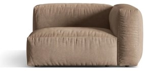 Parte divano componibile marrone chiaro (con penisola a destra) con rivestimento in velluto Martina – Micadoni