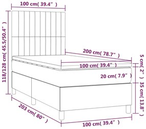 Giroletto a Molle con Materasso Blu 100x200 cm in Tessuto