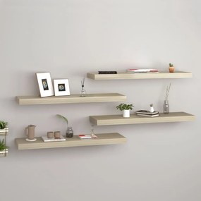 Scaffali A Parete 4 Pz Rovere 80x23,5x3,8 Cm İn Mdf /