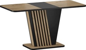 Tavolo allungabile Nevio in rovere artigianale/nero - L125-170 cm