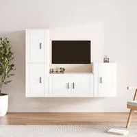 Set di Mobili Porta TV 4 pz Bianco in Legno Multistrato 3188606