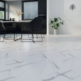 Pavimento SPC passaggio moderato Milky Marble bianco Sp 4 mm 2.506 m²