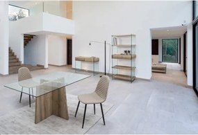 Sedie Da Interno Imbottite In Similpelle Tortora Gambe Nere Amanda PU Bizzotto - 4 Pz