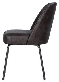 Sedie da pranzo in set nere in pelle 2 pz Vogue – WOOOD