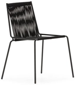 Sedie da pranzo in set nere in metallo impilabili 2 pz Emily – Marckeric